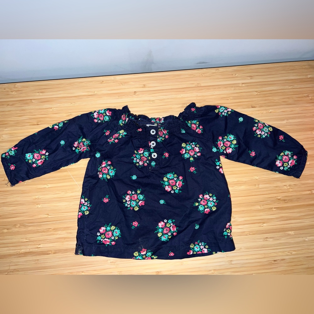Carter's Navy Floral Kids Blouse